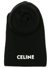 Logo Ribbed Wool Muffler Black - CELINE - BALAAN 2