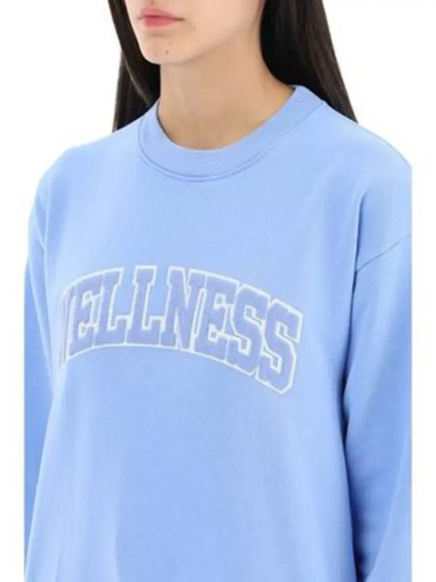 Wellness Crew Neck Cotton Sweatshirt Light Blue - SPORTY & RICH - BALAAN 4