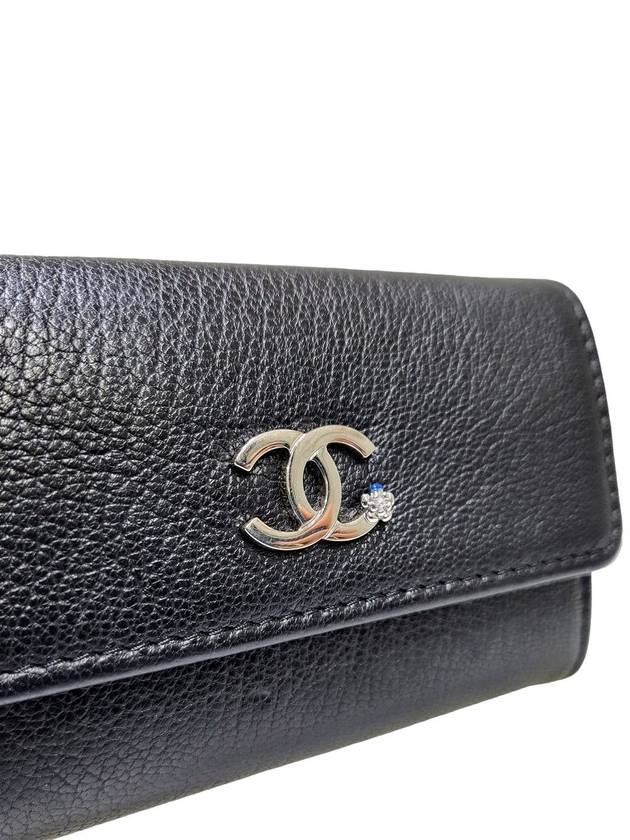 Women s A81645 Black CC Camellia Logo Goat Skin Card Wallet - CHANEL - BALAAN 6