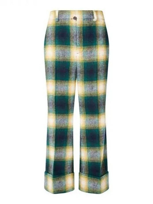 Check pattern roll-up bell pants green - DSQUARED2 - BALAAN 1