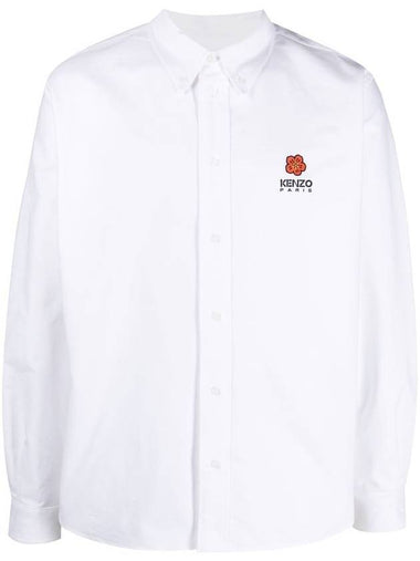 Boke Flower Crest Long Sleeve Shirt White - KENZO - BALAAN 1