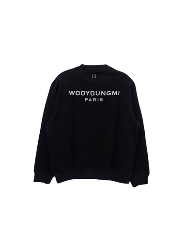 Men's Patch Back Logo Cotton Sweatshirt Black - WOOYOUNGMI - BALAAN 1