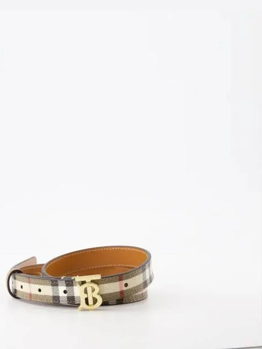 Plaid Check Pattern Leather Belt Beige - BURBERRY - BALAAN 2