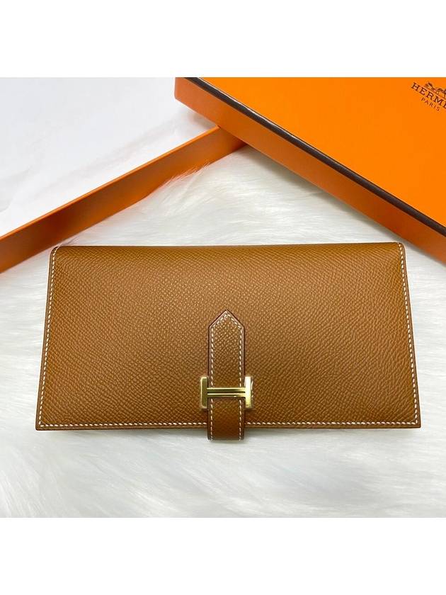 Bean long wallet gold engraved with W - HERMES - BALAAN 1