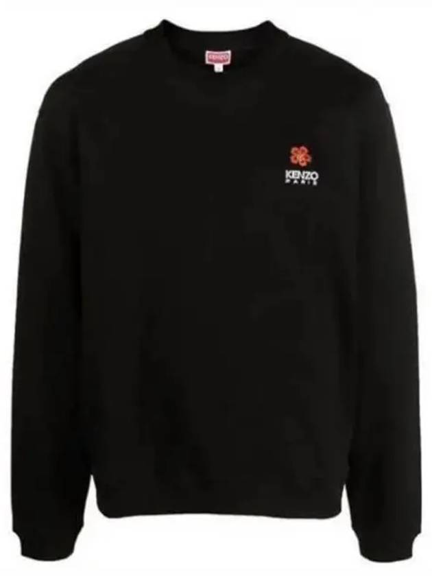 Boke Flower Logo Cotton Sweatshirt Black - KENZO - BALAAN 2