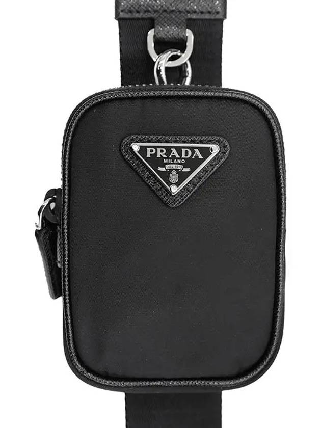 Triangle Logo Re-Nylon Saffiano Leather Cross Bag Black - PRADA - BALAAN 9