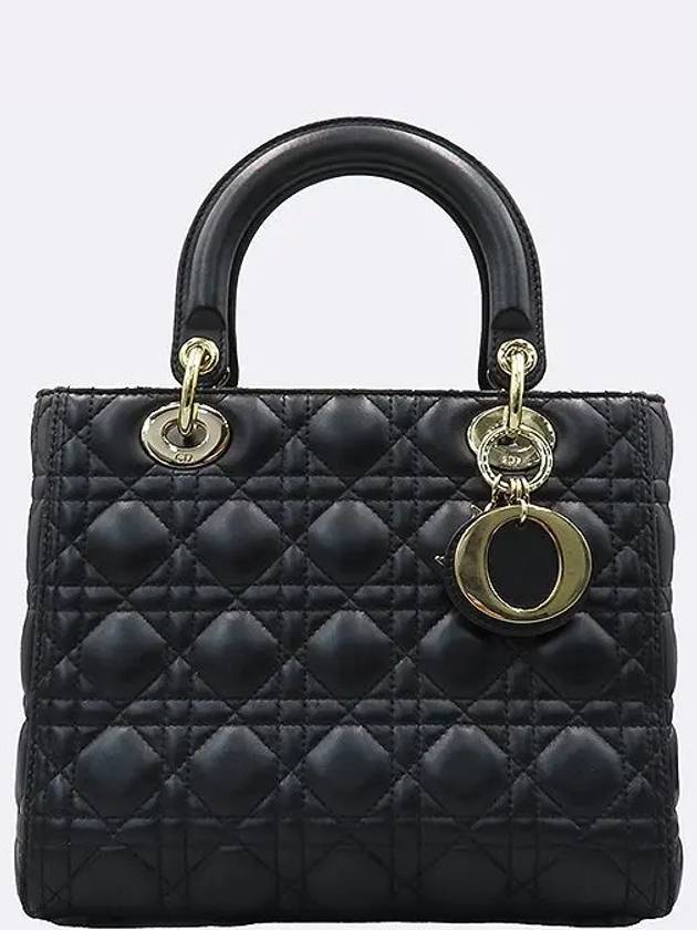 M0565ONGE M900 Black Color Lambskin Cannage Lady Dior Medium Tote Bag Shoulder Strap 2WAY - DIOR - BALAAN 2