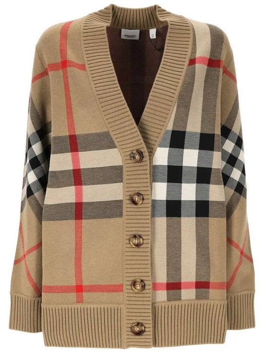 Check Technical Wool Jacquard Cardigan Archive Beige - BURBERRY - BALAAN 2