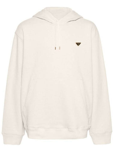 Prada Cotton Fleece Hoodie Natural - PRADA - BALAAN 1