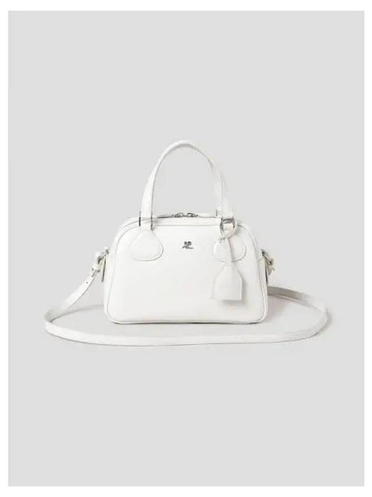 Women s Ac Studded Leather Bowling Bag White Domestic Product GM0024072408668 - COURREGES - BALAAN 1