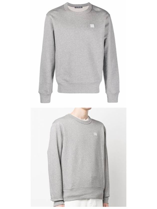 Face Logo Patch Cotton Sweatshirt Grey - ACNE STUDIOS - BALAAN 5