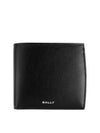 Bifold 8cc Leather Half Wallet Black - BALLY - BALAAN 2