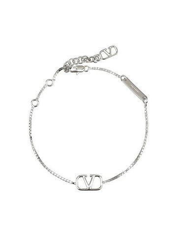 V-Ring Metal Bracelet Palladium - VALENTINO - BALAAN 1