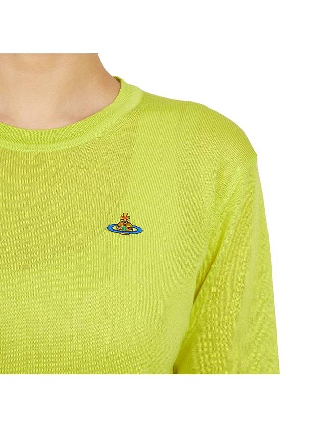 Women's Bea Jumper Logo Embroidered Knit Top Yellow - VIVIENNE WESTWOOD - BALAAN.