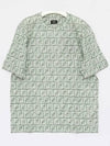 FF Cotton Short Sleeve T-Shirt Green - FENDI - BALAAN 3