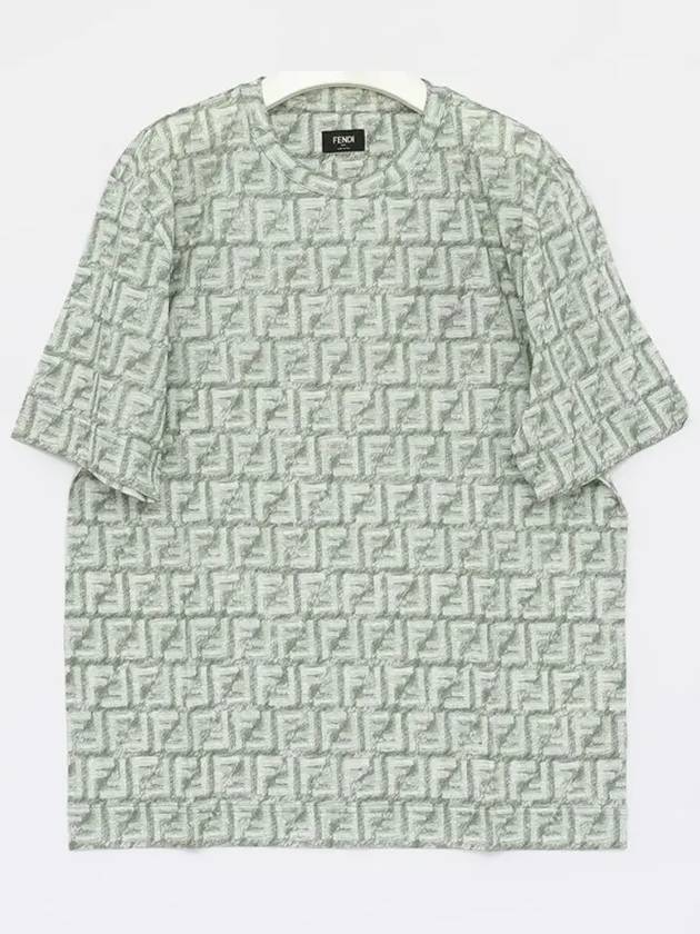 FF Cotton Short Sleeve T-Shirt Green - FENDI - BALAAN 3