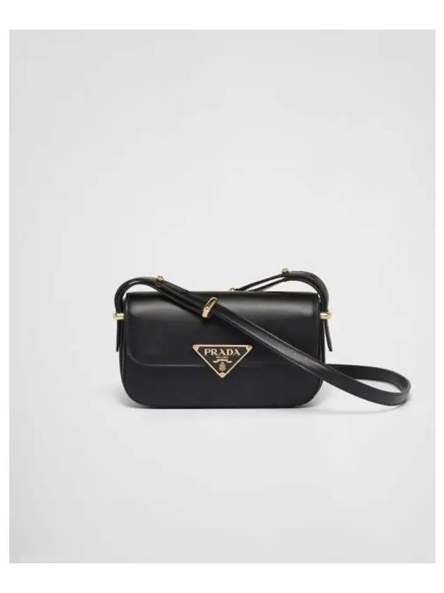 Leather Shoulder Bag Black - PRADA - BALAAN 2