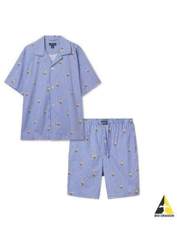 Short sleeve bear pajama set blue - POLO RALPH LAUREN - BALAAN 1