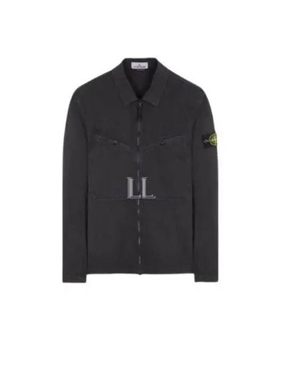 Wappen Patch Overshirt Zip Up Jacket Black - STONE ISLAND - BALAAN 2