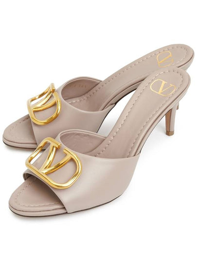 V Logo Signature Sandal Heels Nude - VALENTINO - BALAAN 2