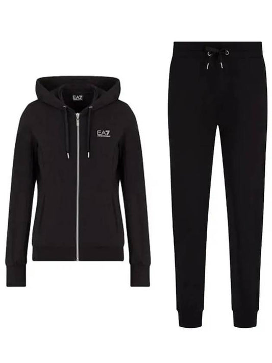 EA7 Women's Hooded Training Set Black 3HTV79 TJ31Z 1200 - EMPORIO ARMANI - BALAAN 1