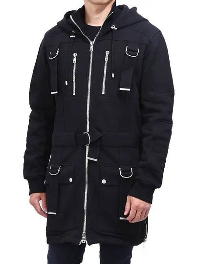 Cotton Hooded Long Parka Black - BALMAIN - BALAAN 2