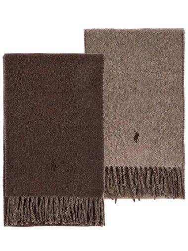 PC0455 225 Pony Reversible Fringe Muffler Scarf - POLO RALPH LAUREN - BALAAN 1