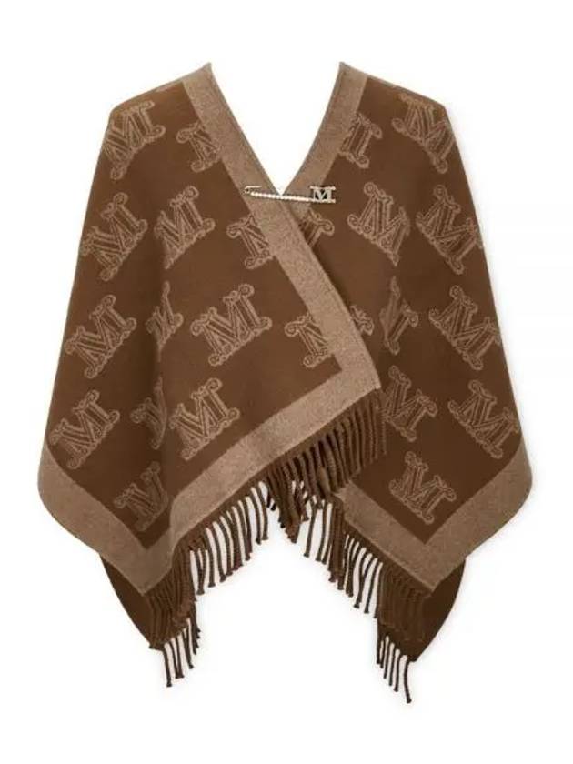 Frine Logo Wool Cape Brown - MAX MARA - BALAAN 2