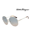 Eyewear Round Metal Sunglasses Rose Gold - SALVATORE FERRAGAMO - BALAAN 1