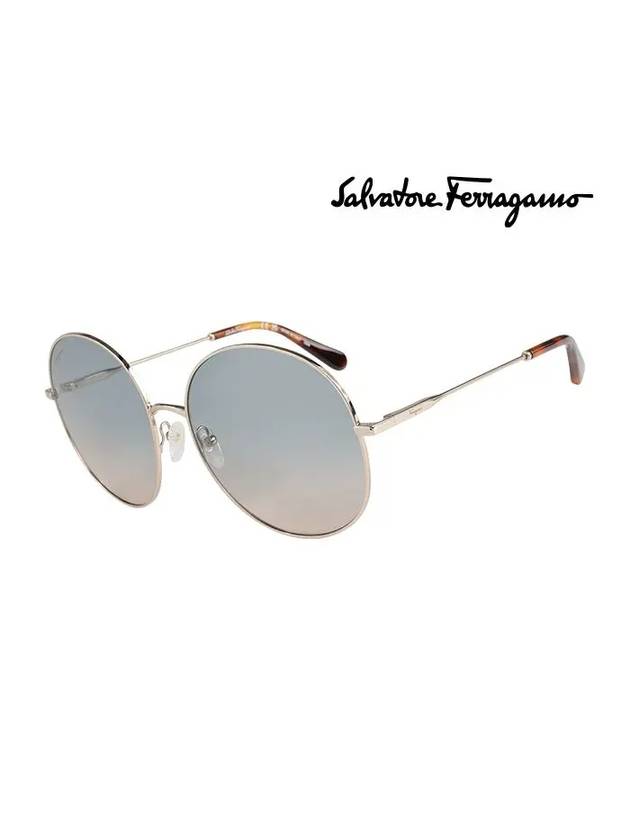 Eyewear Round Metal Sunglasses Rose Gold - SALVATORE FERRAGAMO - BALAAN 3