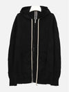 Cashmere Zip-Up Hoodie Black - RICK OWENS - BALAAN 3