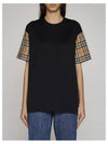 Vintage Check Sleeve Cotton Oversized T-shirt Black - BURBERRY - BALAAN 3