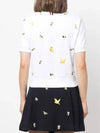 Bird Bee Milano Cotton Intarsia Short Sleeve T-Shirt White - THOM BROWNE - BALAAN 6