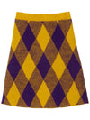 Argyle Check Pattern Knit A-Line Skirt Yellow - BURBERRY - BALAAN 2