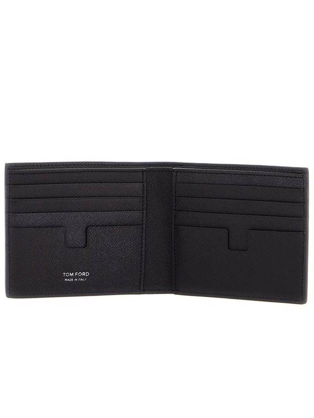 silver TF logo leather halfwallet black - TOM FORD - BALAAN 3