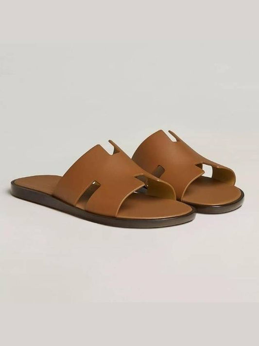 Izmir Leather Slippers Gold - HERMES - BALAAN 2