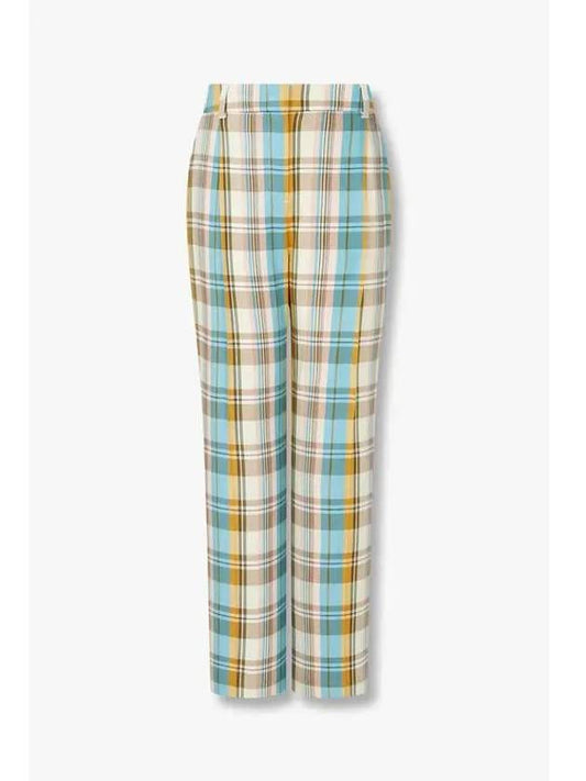 PS Women s Tartan Check Pleated Pants Camel - PAUL SMITH - BALAAN 1