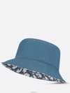 Embroidered Logo Reversible Cotton Bucket Hat Blue - DIOR - BALAAN 2