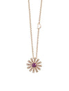 Pink gold necklace 16 mm set with brown diamonds and amethysts 20072766 - DAMIANI - BALAAN 1