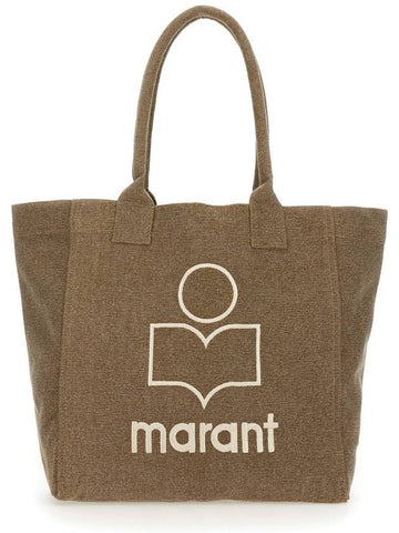 Yenky Embroidered Logo Shopper Tote Bag Brown - ISABEL MARANT - BALAAN 1