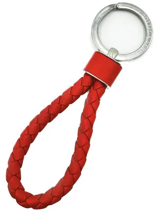 Intrecciato Leather Key Holder Red - BOTTEGA VENETA - BALAAN 3