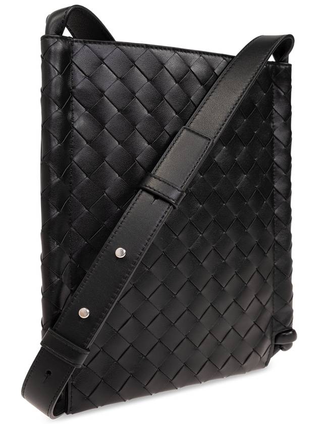 Intrecciato Flat Loop Small Cross Bag Black - BOTTEGA VENETA - BALAAN 5