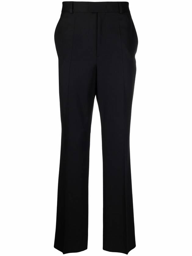 Men's Stretch Wool Blend Straight Pants Black - VALENTINO - BALAAN 3