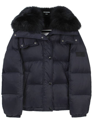 Army fox fur collar down padding FV02760DORD A7122 DARK NAVY YVC016ny - YVES SALOMON - BALAAN 1