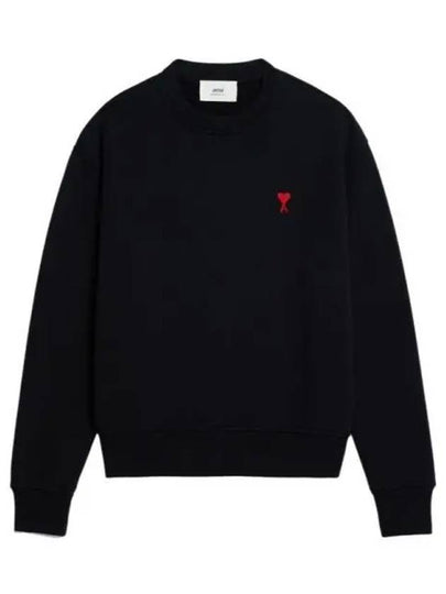 Small Heart Logo Sweatshirt Black - AMI - BALAAN 2