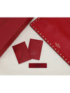 Rockstud Leather Clutch Bag Red - VALENTINO - BALAAN 8