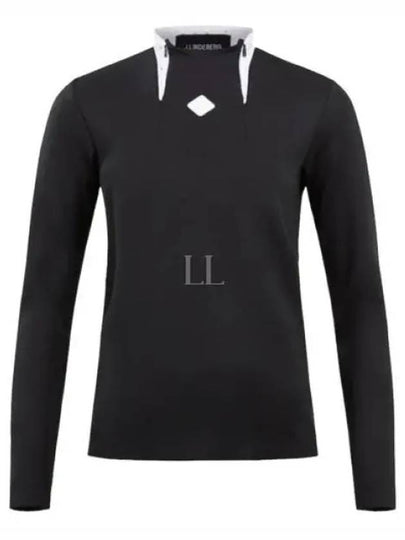 Golf Twinny Zip Mid Layer Long Sleeve T-Shirt Black - J.LINDEBERG - BALAAN 2