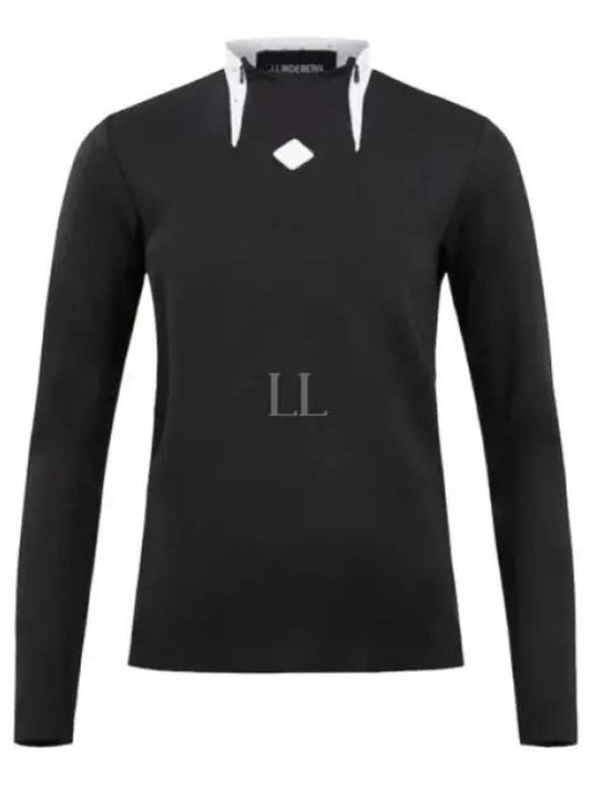 Golf Twinny Zip Mid Layer Long Sleeve T-Shirt Black - J.LINDEBERG - BALAAN 2