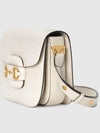 Horsebit 1955 Leather Shoulder Bag White - GUCCI - BALAAN 3