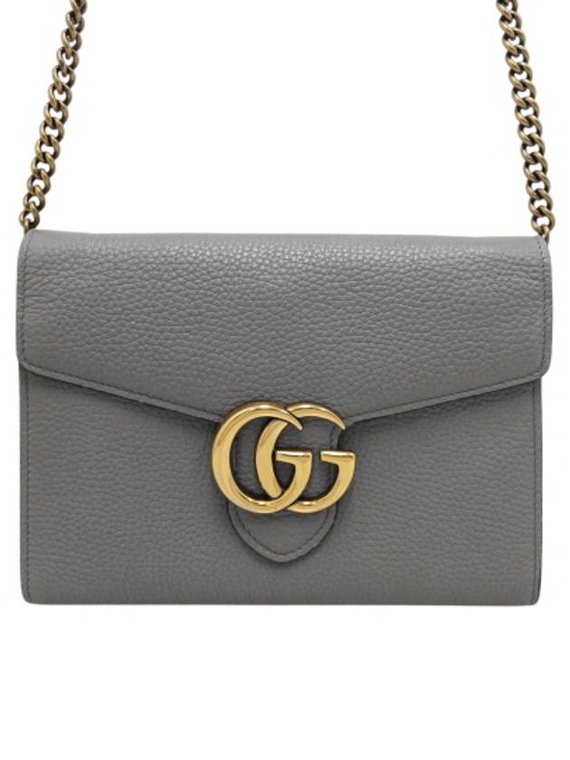 401232 GG Marmont Gray WOC Chain Cross Bag - GUCCI - BALAAN 1